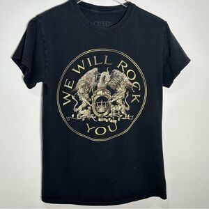 Queen Vintage Graphic Band Tee WE WILL ROCK YOU Official Licensed Merchandise